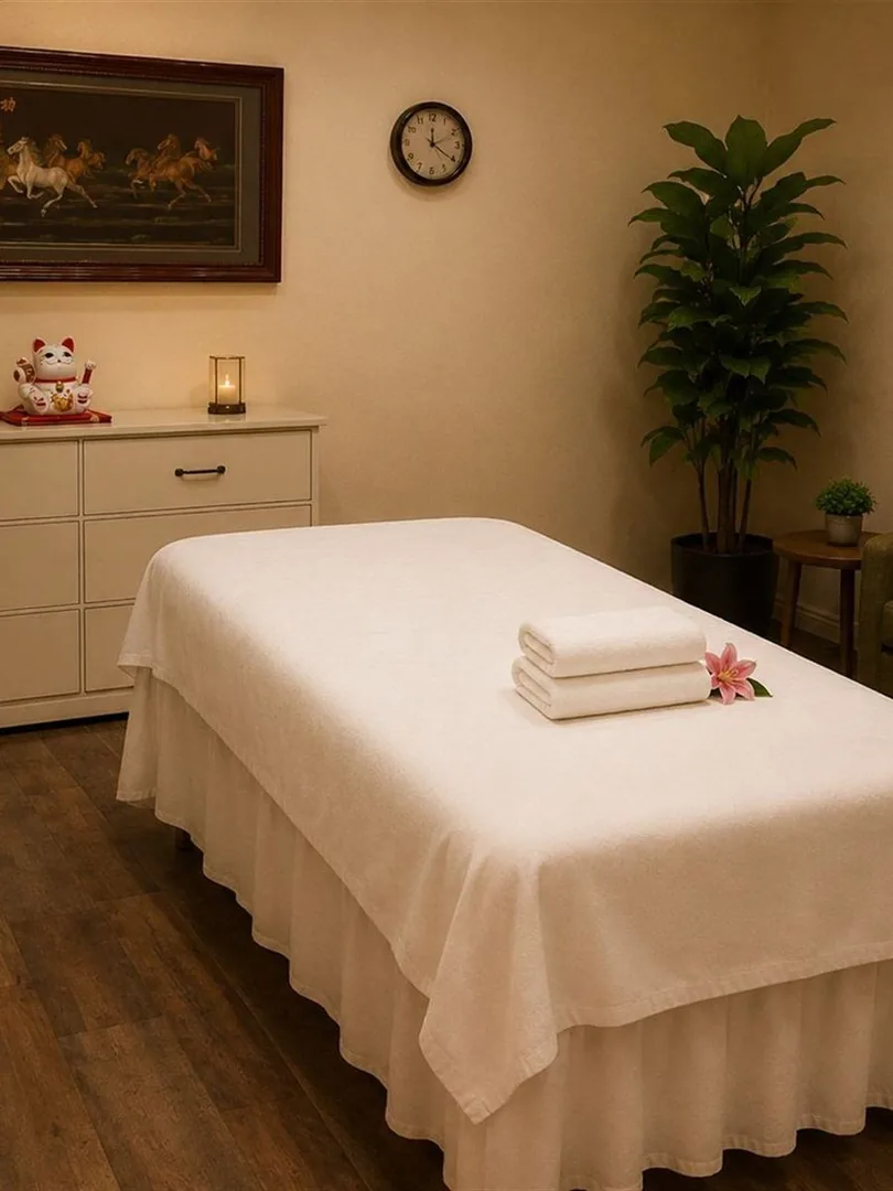 Clean private massage room at Long Term Health Club Massage in Fresno CA