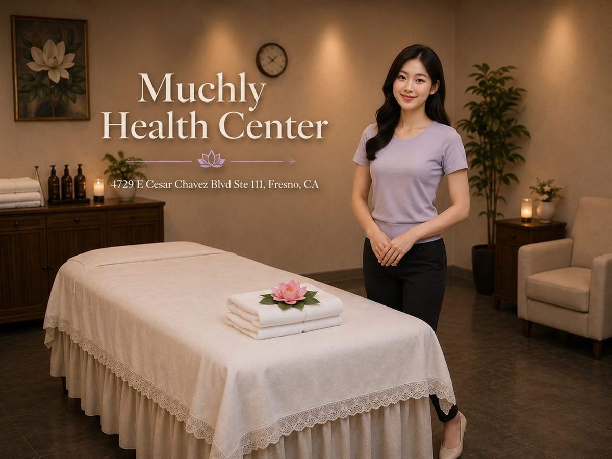 Friendly therapist welcoming a guest into a clean room at Muchly Health Center in Fresno CA